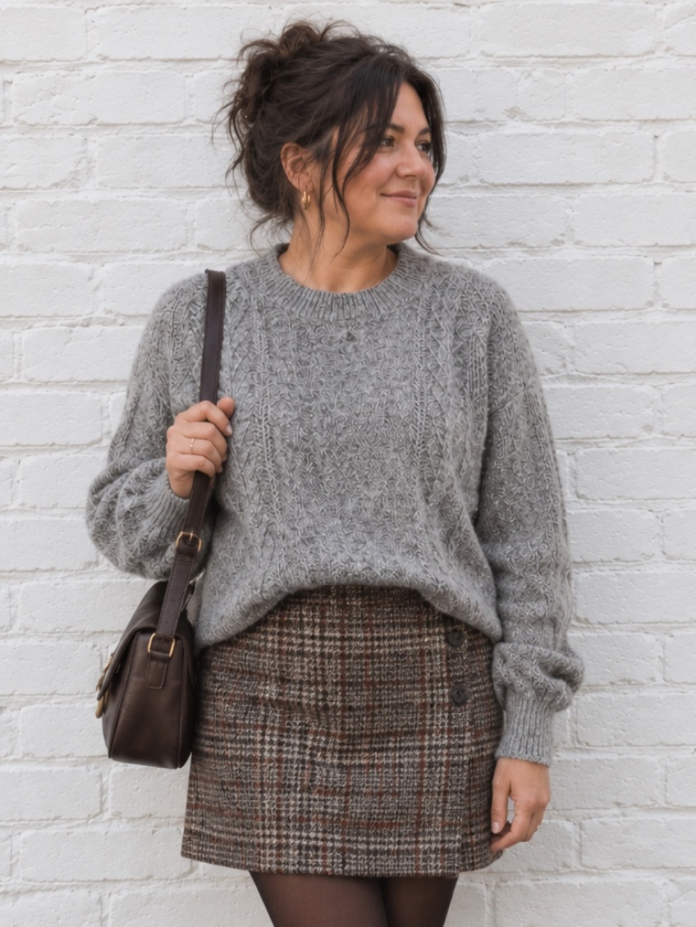 Roots Heritage Grey Cable Knit Wool Blend Crewneck Sweater Cozy Classic Size S